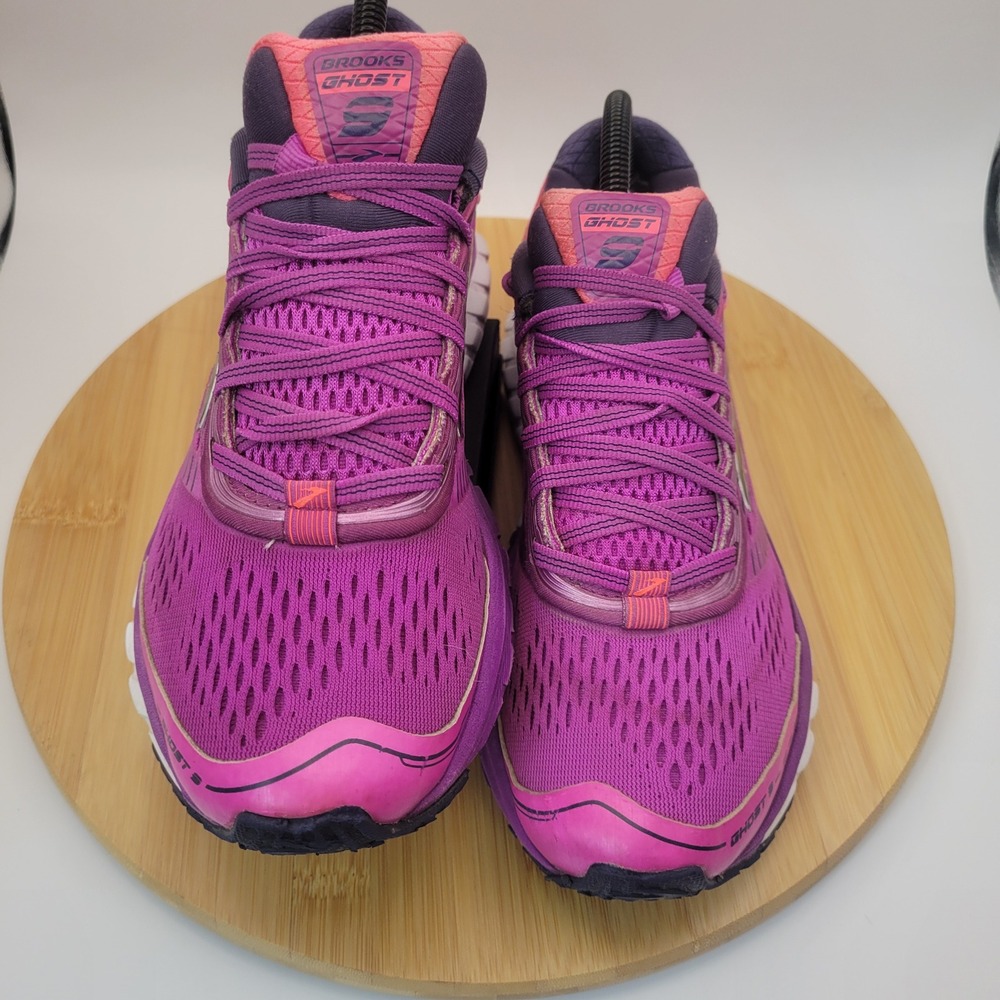 Brooks Ghost 9 Womens Running Shoes Pink Purple Athletic Sneakers Size 9 - Picture 6 of 7